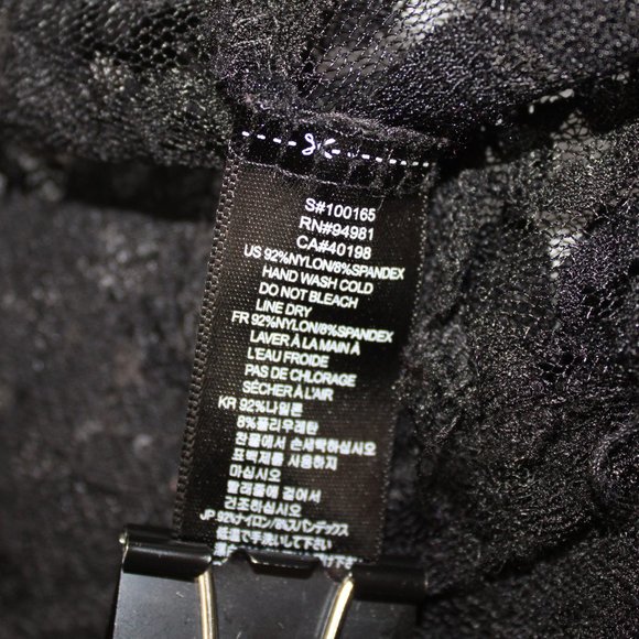 Twenty One Women's Top Lace 1/2 Sleeve Round Neck Black Medium - Picture 7 of 7